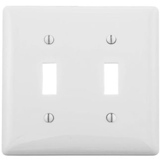 Double Standard Switch Plate, White