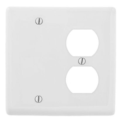 Standard Combo Receptacle Plate, White