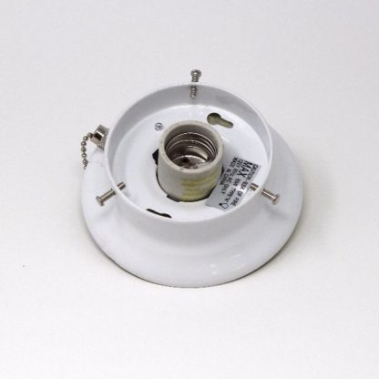 Ceiling Fixture Base w/ Pull Chain, White