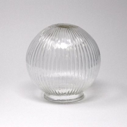 6" Glass Globe Clear Ribbed