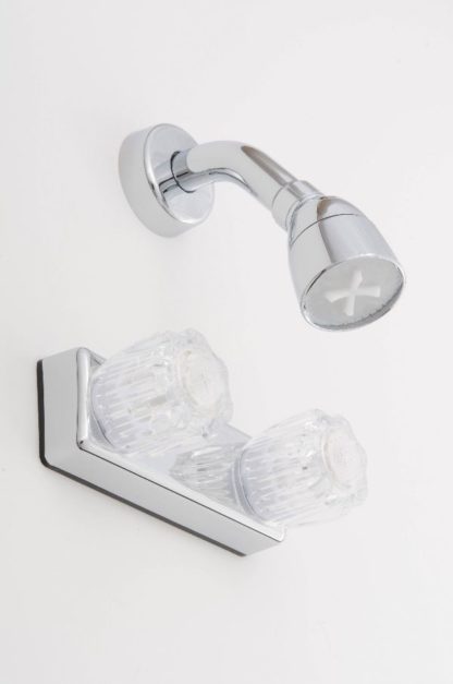 4" Plastic Shower Only w/ Crystal Handles