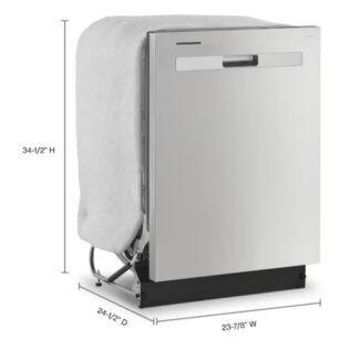 Whirlpool Eco Series 24-in Top Control Built-in Dishwasher ( Fingerprint Resistant Stainless Steel ) , Boost Cycle, Sani Rinse , 55-Decibel