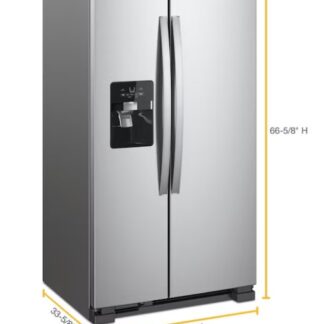 Whirlpool 21.4-cu ft Standard-Depth 33-in Wide Side-by-Side Refrigerator with Ice Maker, Water and Ice Dispenser (Fingerprint Resistant Stainless Finish)