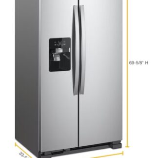Whirlpool 24.5-cu ft Standard-Depth 36-in Wide Side-by-Side Refrigerator with Ice Maker, Water and Ice Dispenser (Fingerprint Resistant Stainless Finish)