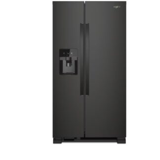 Whirlpool 21.4-cu ft Standard-Depth 33-in Wide Side-by-Side Refrigerator with Ice Maker ,Water and Ice Dispenser ( Black )