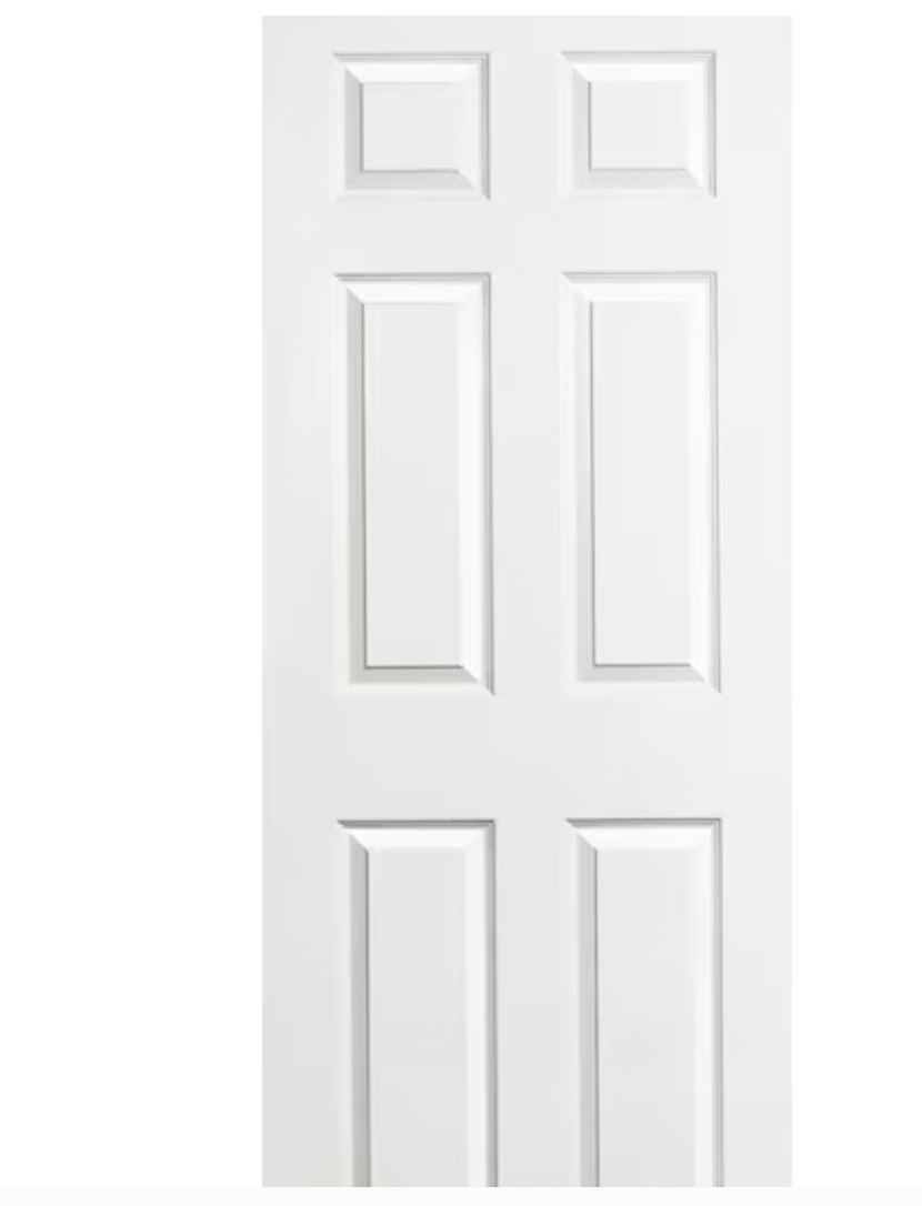 RELIABILT 24-in x 80-in Primed 6-panel Textured Hollow core Primed Molded composite Slab Door